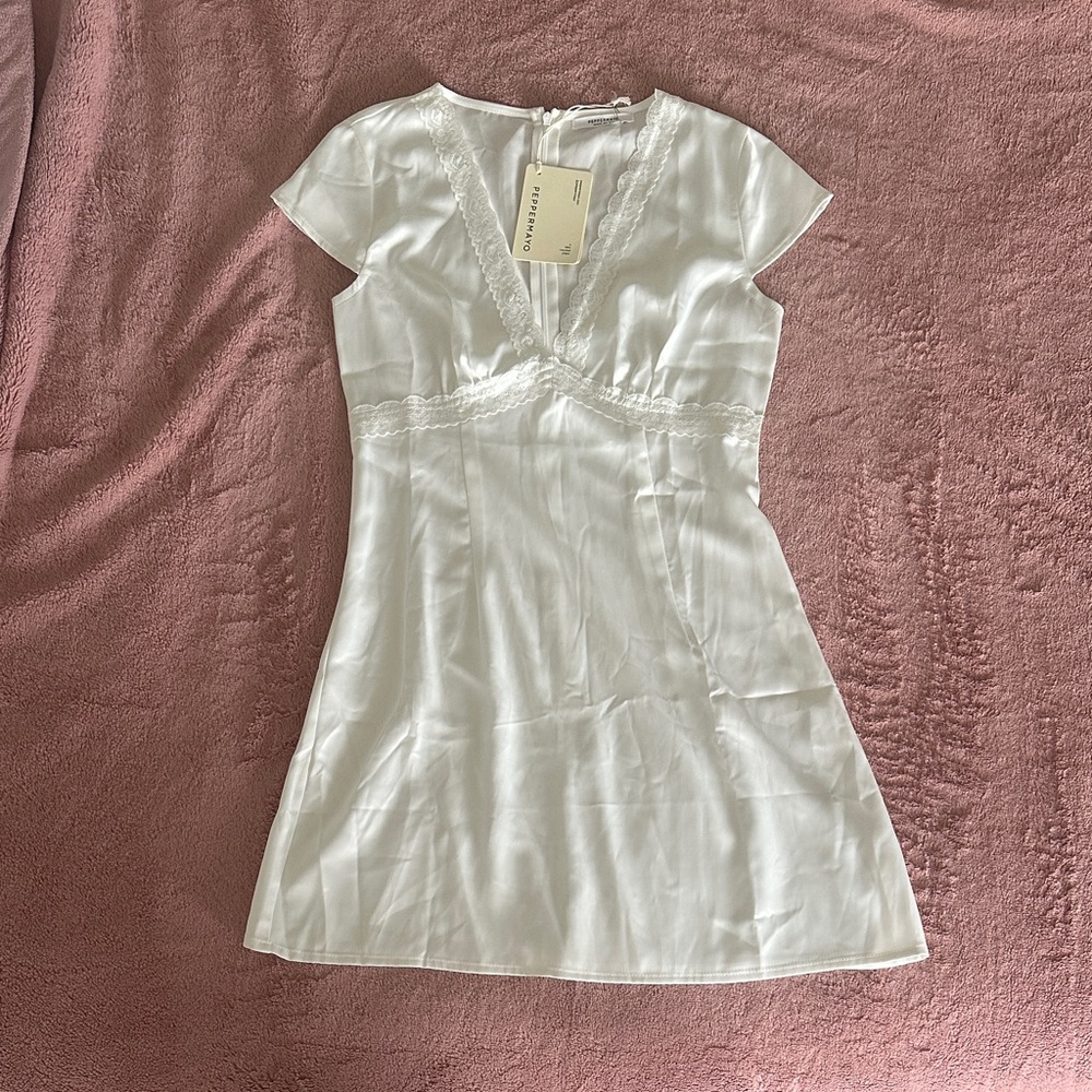 Peppermayo Ivory Lace Detail Dress